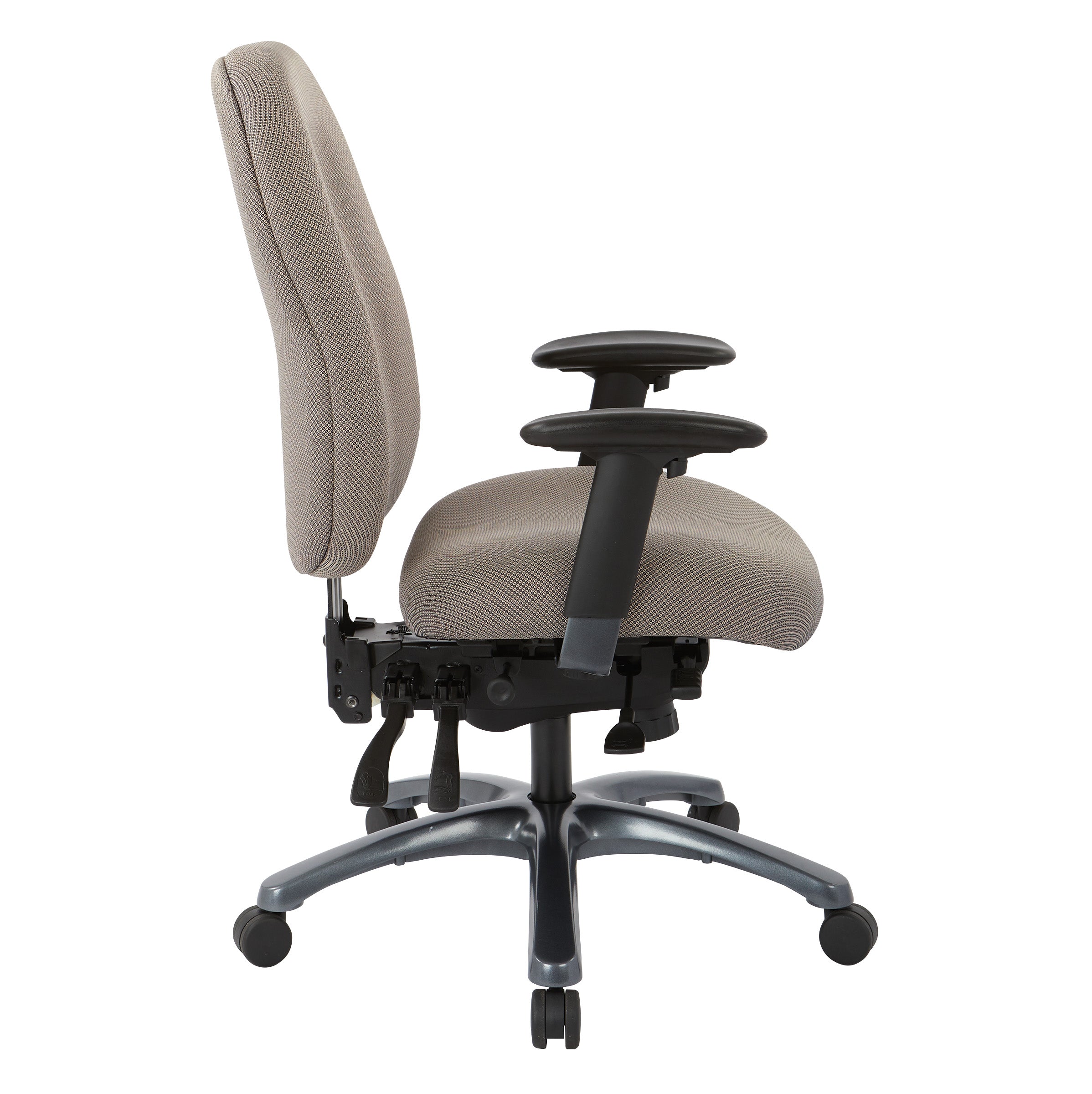 Multi-Function High Back Chair with Seat Slider and Titanium Finish Base